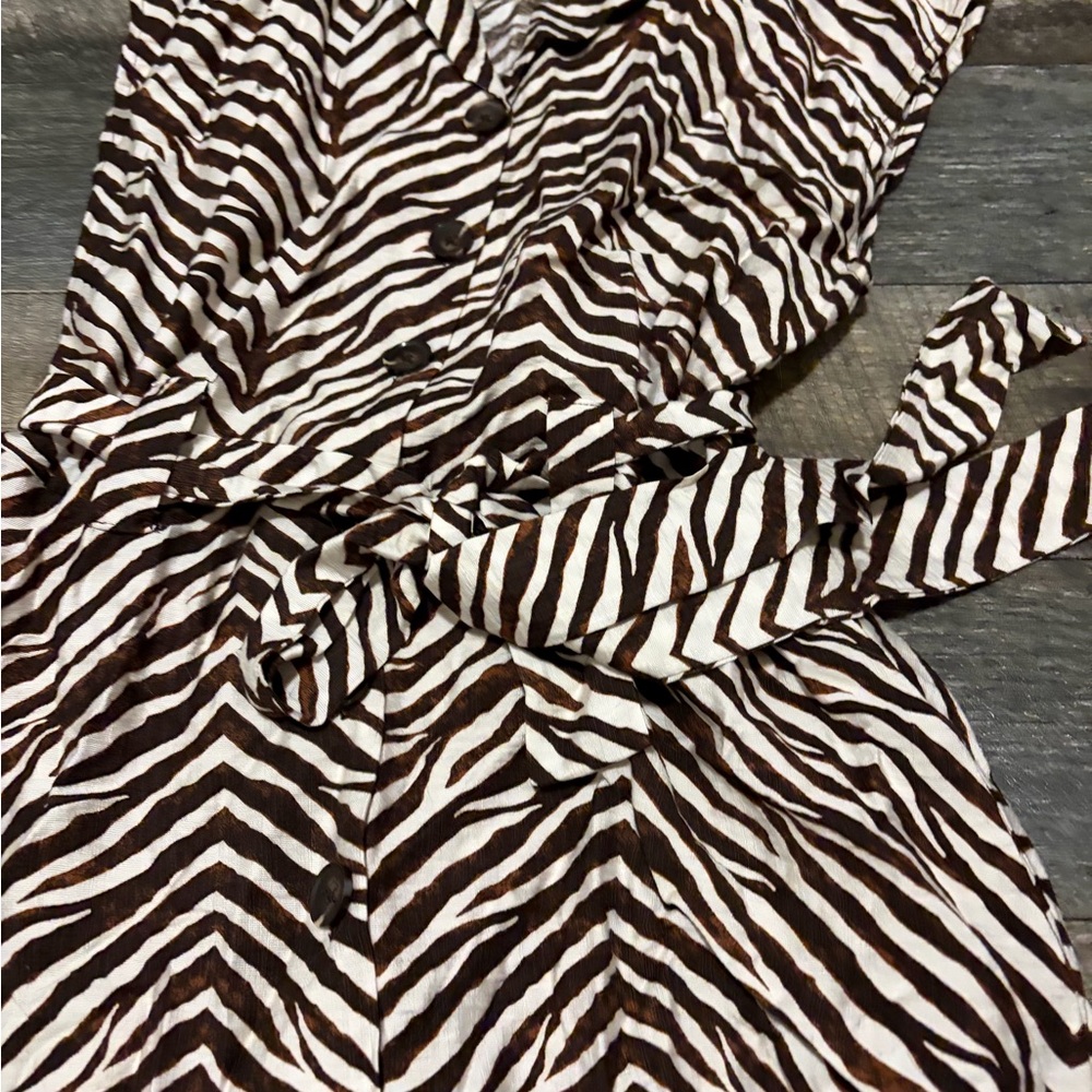 Primark Brown and Cream Zebra Print Midi Dress - Picture 5 of 10